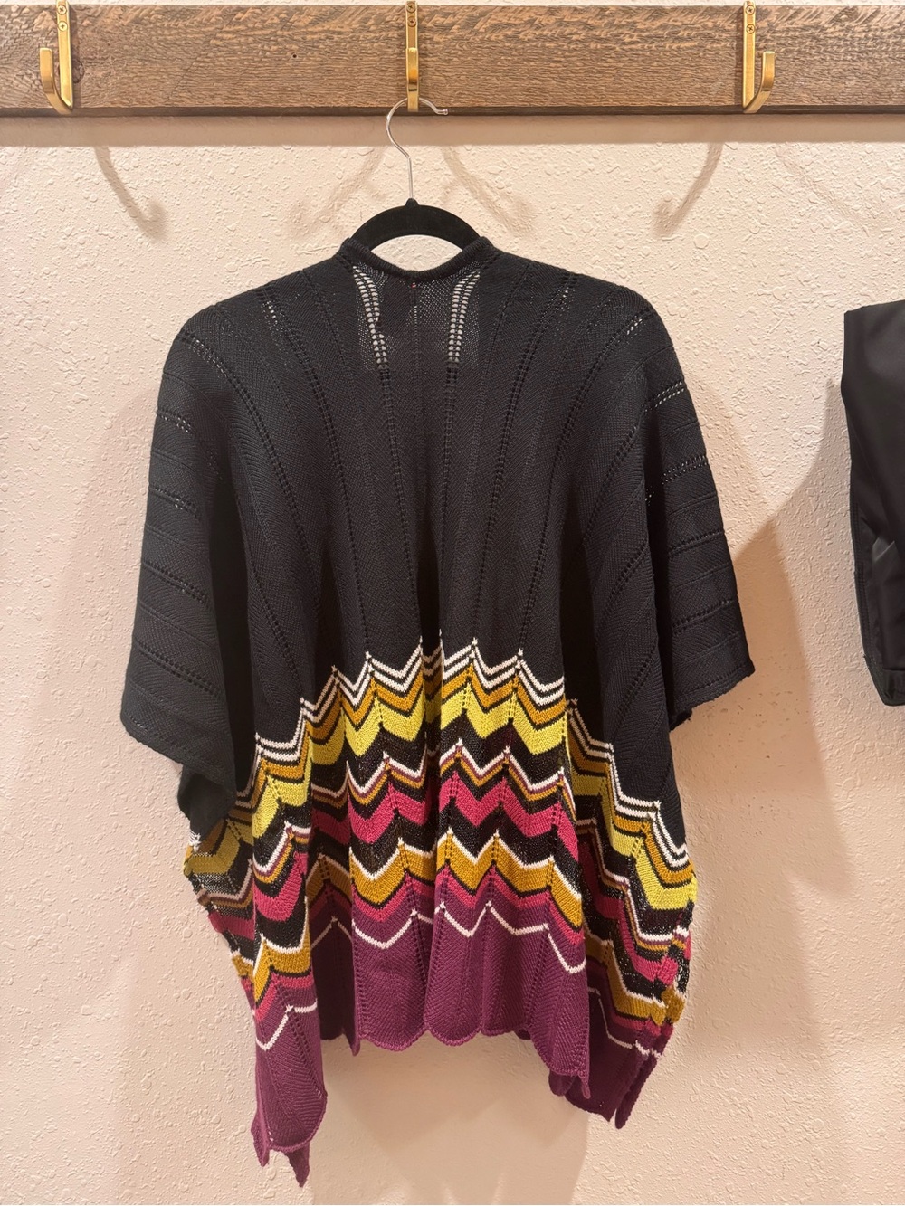 Missoni for Target Black Chevron Knit Wrap with Yellow, Pink & Purple Accents